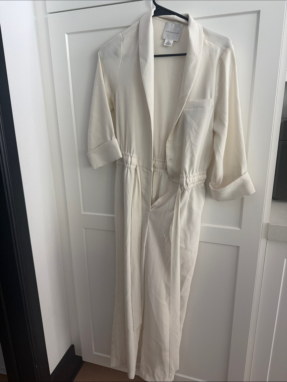 Anthropologie Erin Fetherston Ivory Satin-Blend Romper size XS